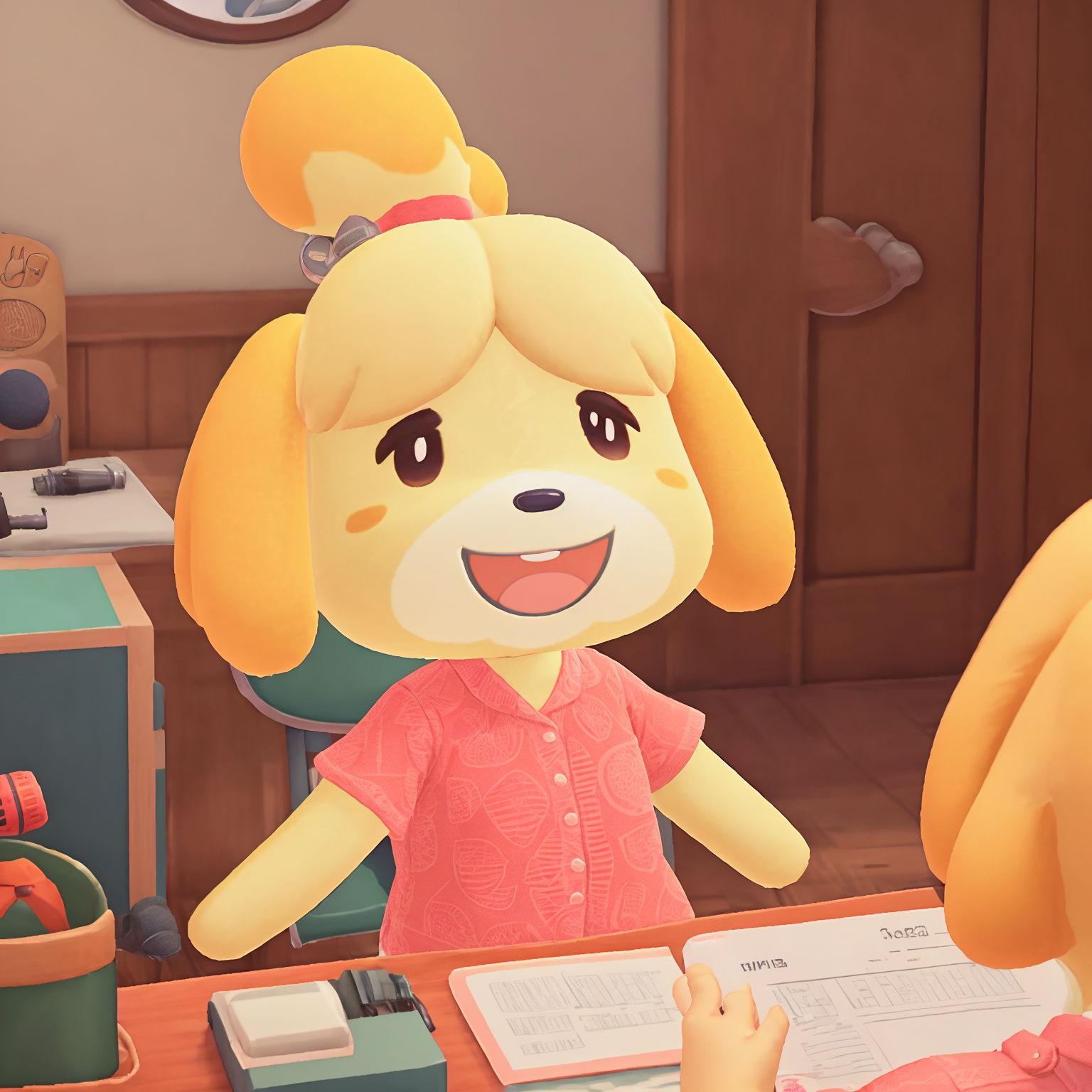 09569-422202268-isabelle _(animal crossing_), 1girl, open mouth, solo, animal ears, furry, microphone, dog girl, chair, furry female, pink shirt.png